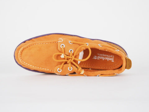 Womens Timberland Hookset 8441B Light Orange 2 Eye Lace Up Casual Boat Shoes