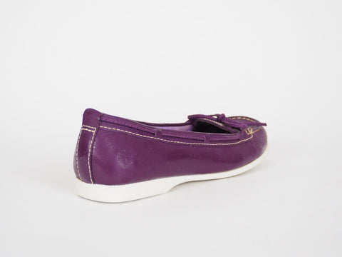 Womens Timberland Benin 10685 Purple Leather Slip On Ballerina Shoes - London Top Style