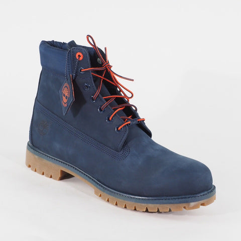 Mens Timberland 6 Inch Premium A1U7X Navy Leather Lace Waterproof Walking Boots