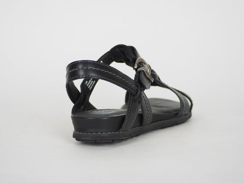 Womens Timberland 25615 Black Leather Plaited T-Bar Sandals