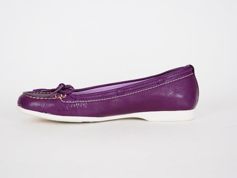 Womens Timberland Benin 10685 Purple Leather Slip On Ballerina Shoes - London Top Style