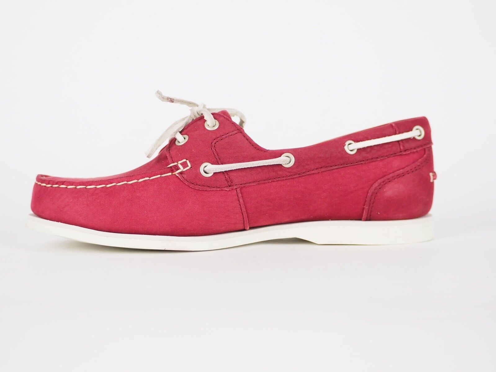 Womens Timberland EK Classic 8359A Burgundy Leather 2 Eye Casual Boat Shoes