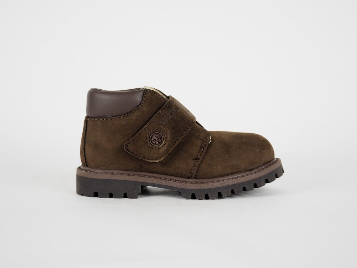 Boys Timberland Chukka 12812 Brown Leather Strap Winter Boots