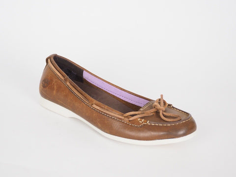 Womens Timberland Ballerines Benin Ball 13668 Brown Leather Slips On Shoes - London Top Style