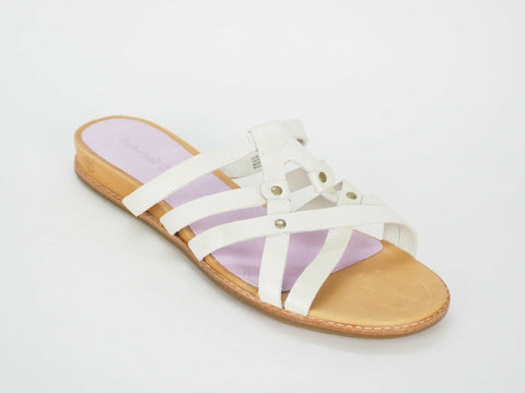 Womens Timberland Knbnk Brds 12677 White Leather Casual Summer Strappy Sliders - London Top Style