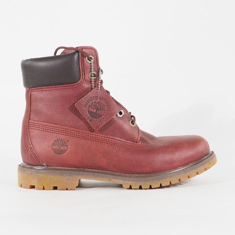 Womens Timberland 6 Inch Premium Burgundy A12MF Leather Lace Waterproof Boots