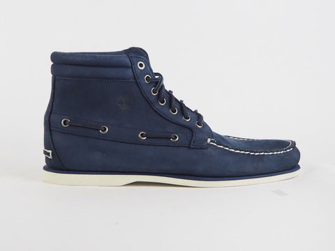 Mens Timberland 7 Eye Chukka A13J4 Navy Leather Lace Up Casual Chukka Boots