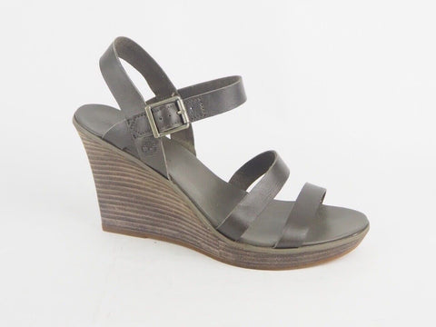 Womens Timberland Cassanna Y-Strap A1JEY Canteen Grey Leather Platform Sandals