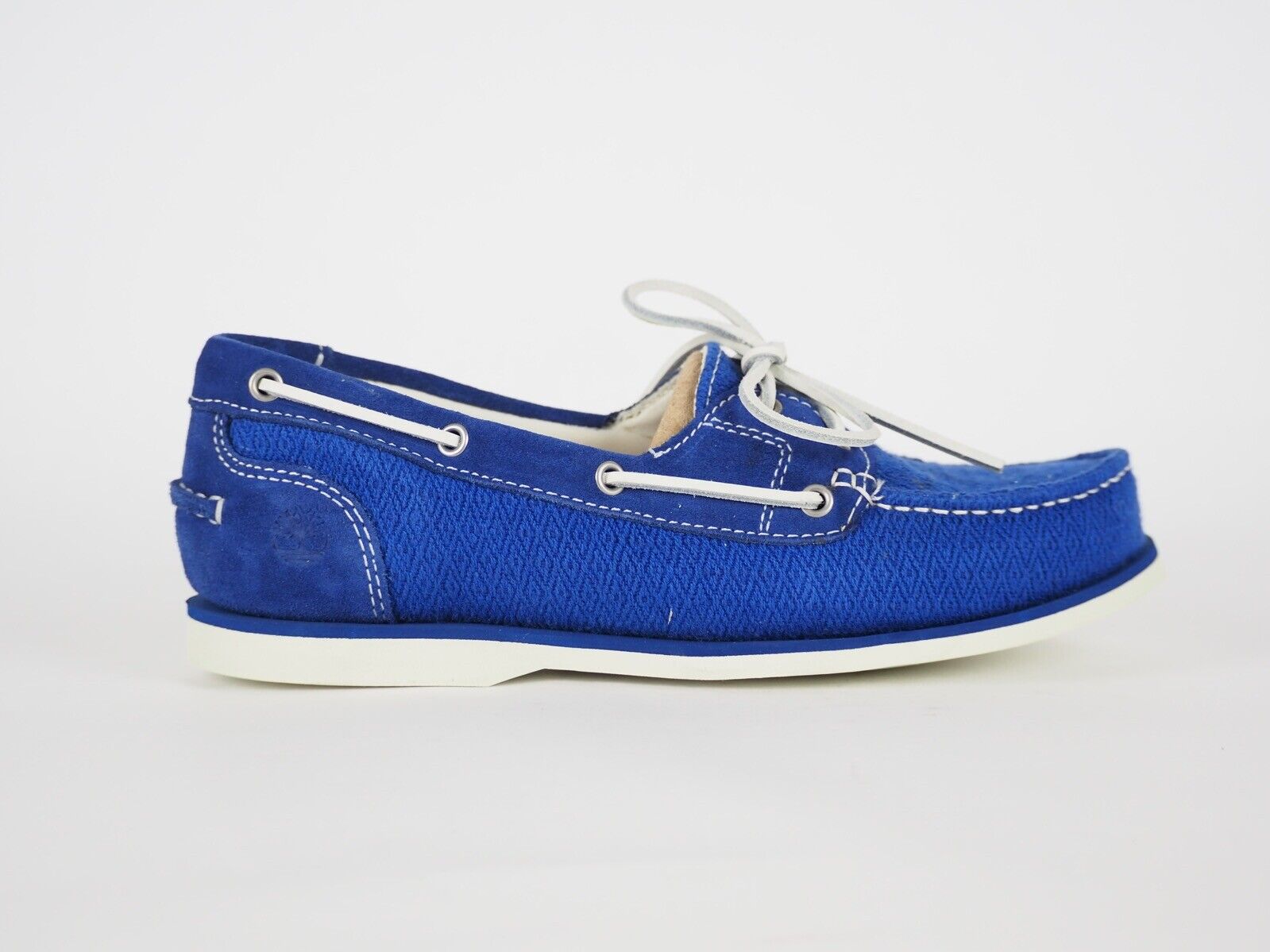 Womens Timberland EK Classic 2 Eye A14M2 Blue Leather Fabric Slip On Boat Shoes - London Top Style