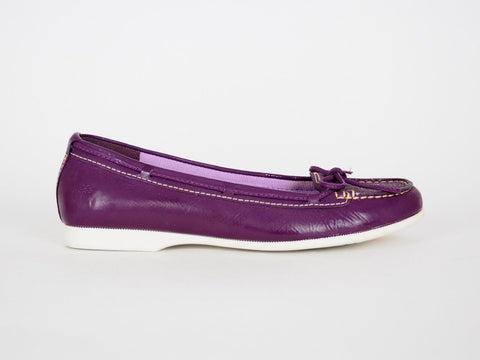 Womens Timberland Benin 10685 Purple Leather Slip On Ballerina Shoes - London Top Style