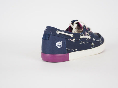 Womens Timberland Newport Bay Canvas A15N6 Navy Blue Lace Up Casual Boat Shoes