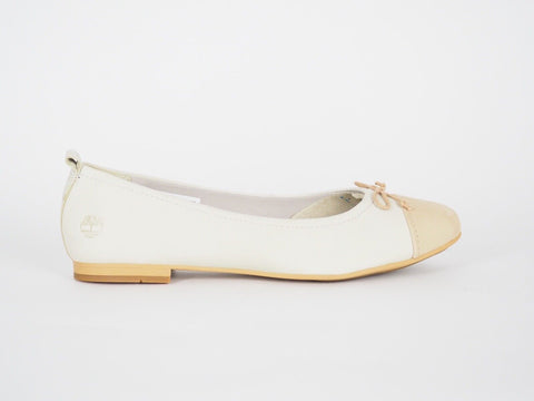 Womens Timberland Rae Lake A1WED White Leather Elegant Ballerina Flat Shoes - London Top Style