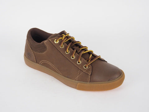 Mens Timberland Glastenbury A12NC Brown Leather Lace Up Casual Low Trainers