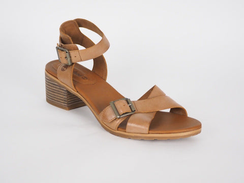 Womens Timberland Barnstead Cross A13D7 Light Brown Leather Strappy Sandals