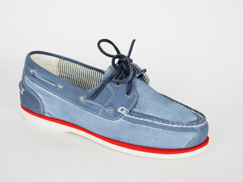 Womens Timberland Amherst 24675 Navy Leather Fabric Boat Shoes - London Top Style