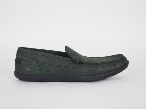 Mens Timberland Odelay A13JA Dark Green Leather Casual Loafers Slip On Shoes