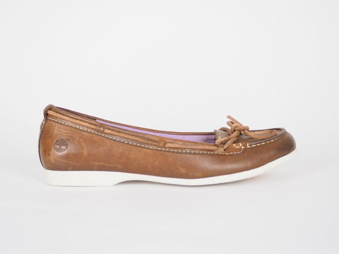 Womens Timberland Ballerines Benin Ball 13668 Brown Leather Slips On Shoes - London Top Style