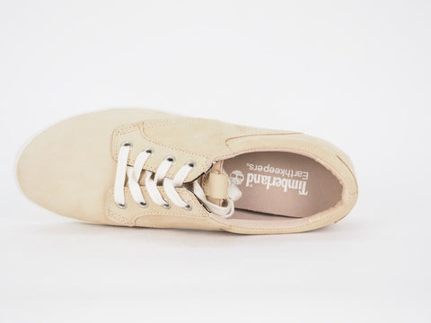 Womens Timberland EK Glastenbury 6228B Beige Leather Lace Up Low Casual Shoes