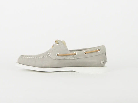 Mens Timberland Classic 2 Eye A17SL Grey Leather Slip On Boat Shoes