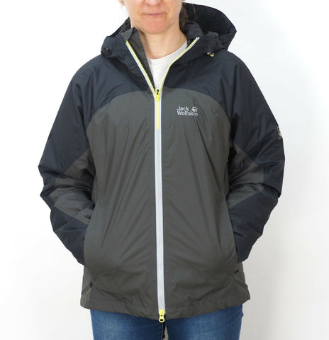 Womens Jack Wolfskin Firebow Texapore 1106911 Dark Steel Zip Up Hiking Jacket - London Top Style