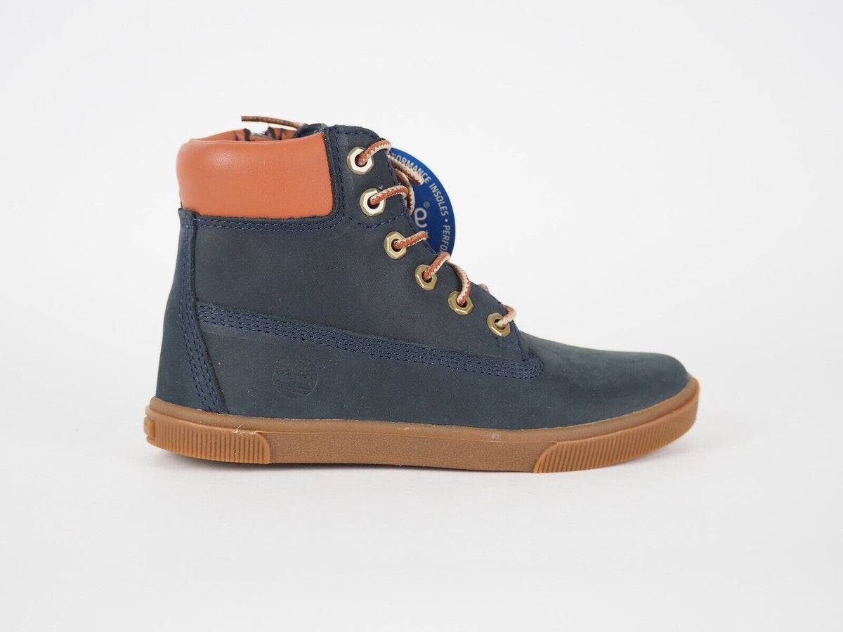 Boys Timberland EK Cupsole 6776R Blue Leather Nubuck Laced Kids Chukka Boots