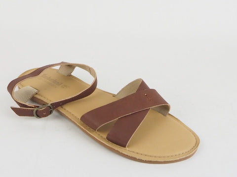 Womens Timberland Ek Harborview Y-Strap 6256B Brown Leather Buckle Sandals