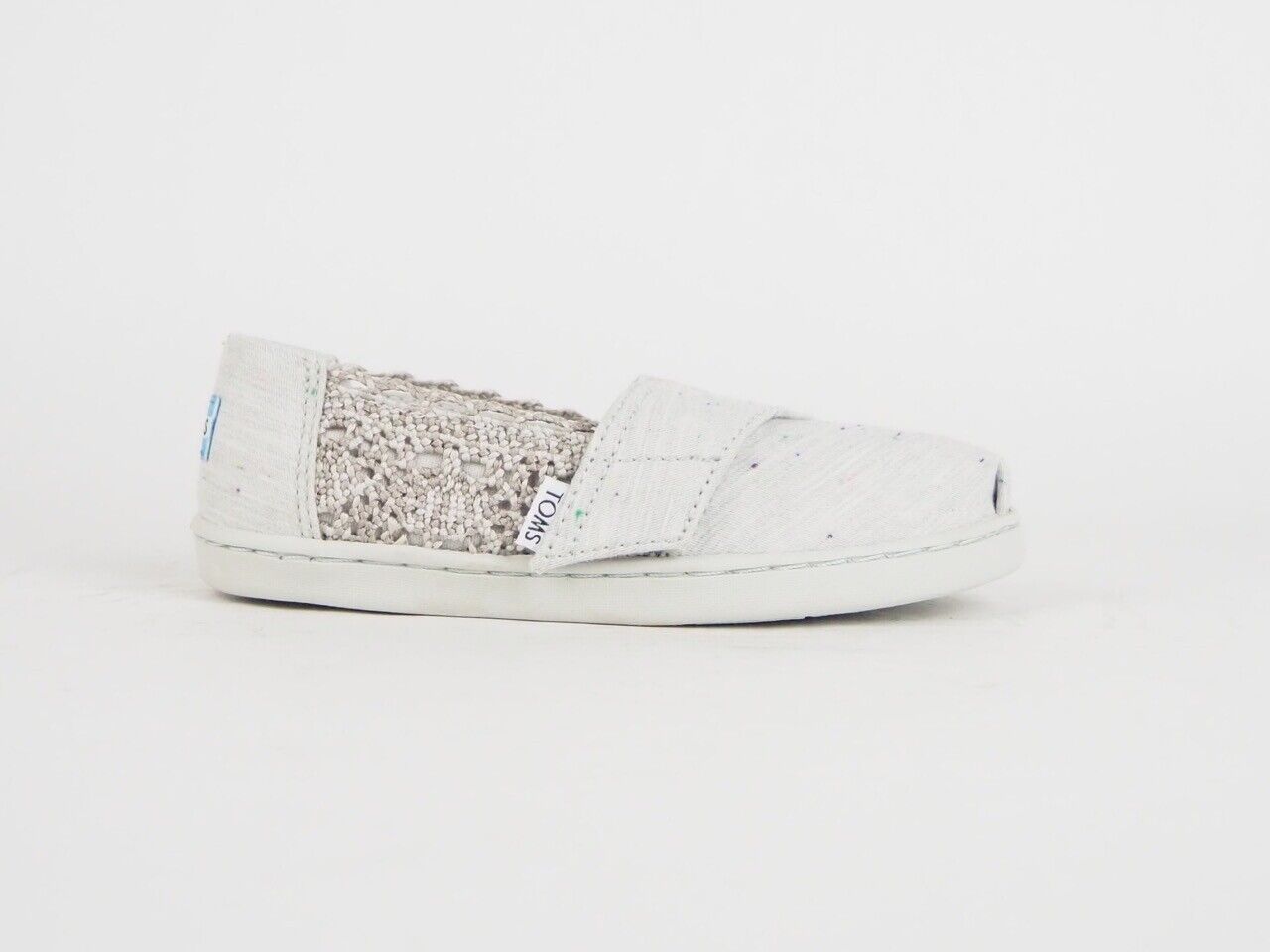 Girls Toms Classic Multi Grey Textile Flats Slip On Out Door Trainers Uk K10 - London Top Style