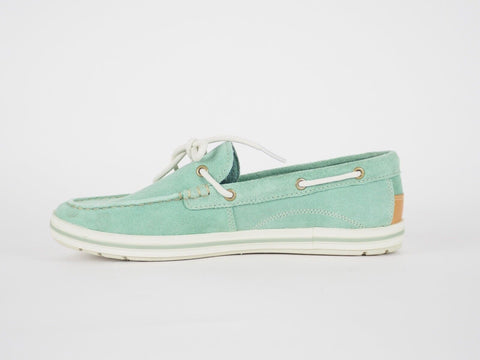 Womens Timberland EK Casco Bay 3951R Aqua Suede Slip On Boat Shoes - London Top Style