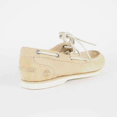 Womens Timberland Classic 2 Eye 3941R Cream Leather Lace Up Boat Shoes UK 3.5