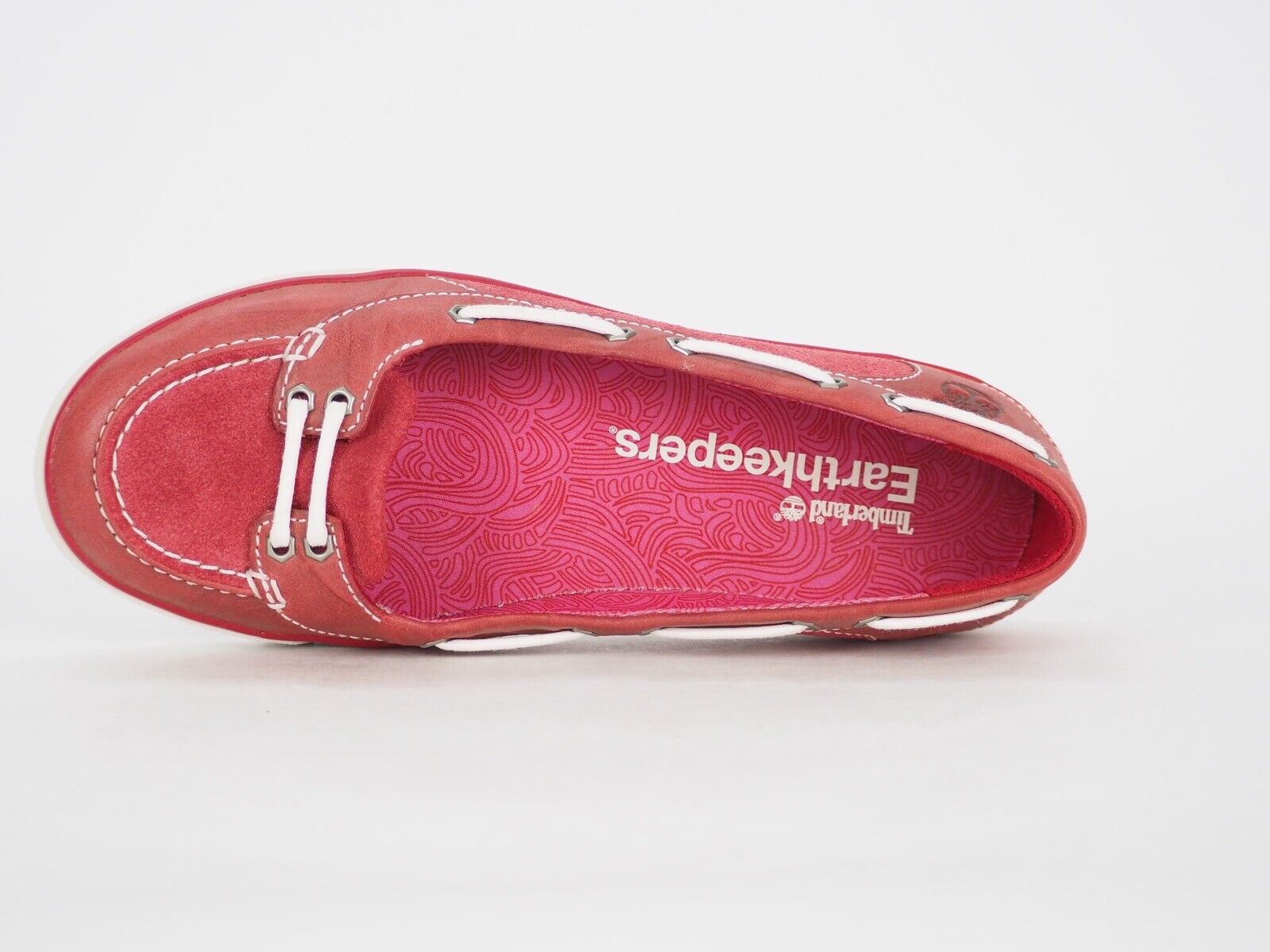 Womens Timberland Deering 27621 Red Leather Casual Moccasins Flat Shoes UK 4