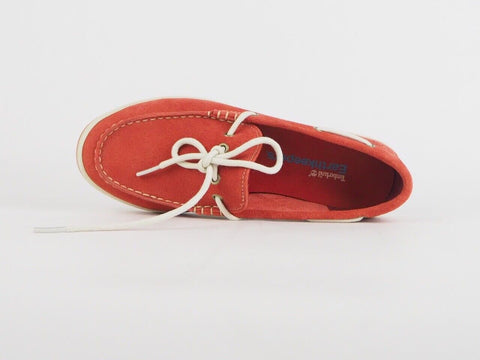 Womens Timberland Ek Casco Bay Boat 3952R Red Leather Lace Up Casual Boat Shoes