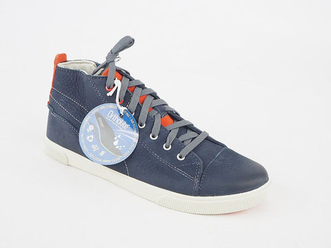 Juniors Timberland Hookset Camp 7596R Navy Leather Lace Up Chukka Trainers