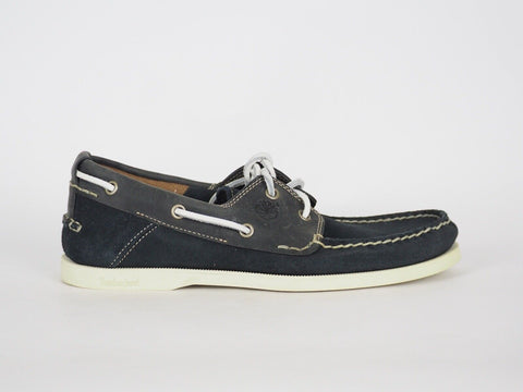 Mens Timberland Classic 6507R Dark Blue Leather 2 Eye Lace Up Casual Boat Shoes