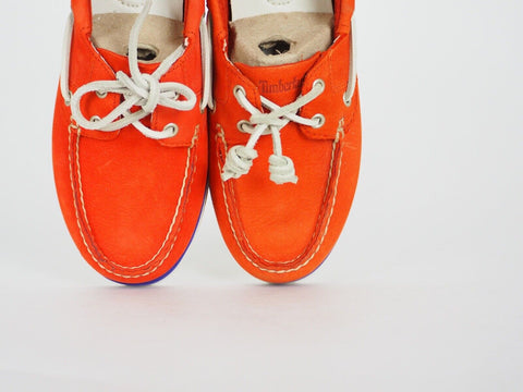 Womens Timberland EK Classic 2 Eye 8860R Orange Leather Boat Shoes UK 5 - London Top Style