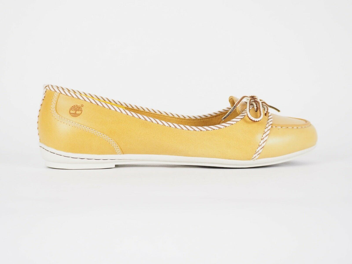 Womens Timberland Belle Island 24646 Yellow Leather Light Casual Ballet Flats - London Top Style