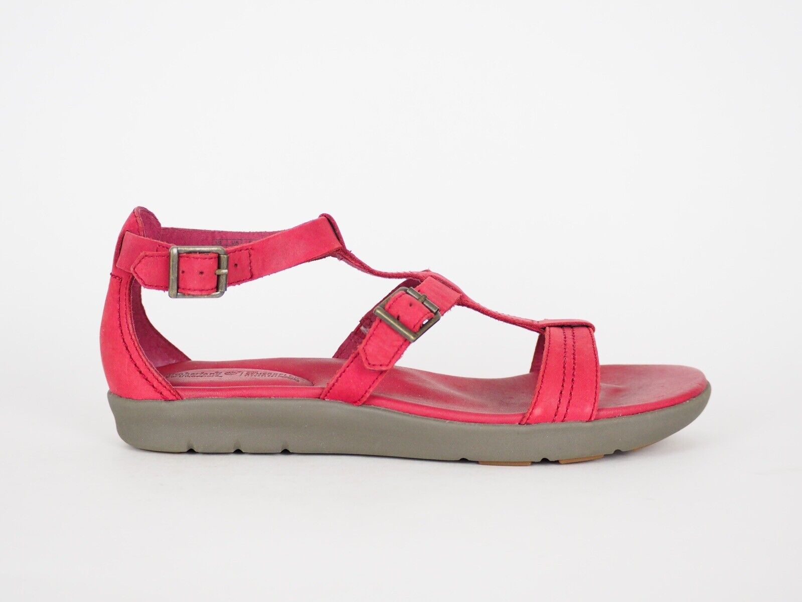 Womens Timberland EK Branford 8833R Berry Leather T-Bar Sandals - London Top Style