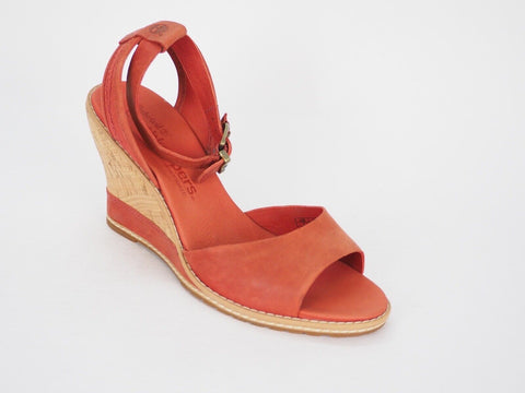 Womens Timberland Maeslin 8042R Red Leather Ankle Strap Platform Sandals UK 5