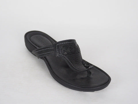 Womens Timberland EK 8108R Black Leather Sliders Casual Summer Thong Flip Flops - London Top Style