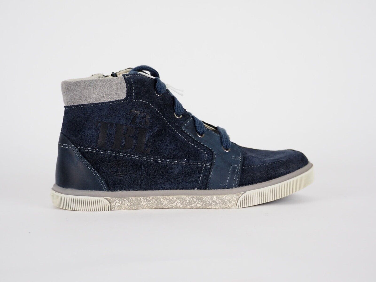 Boys Timberland 5976R Navy Leather Suede Zip Up Ankle Boots