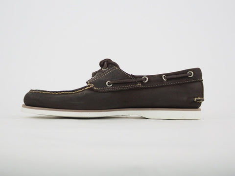 Mens Timberland Classic 70573 Dark Brown Leather 2 Eye Casual Boat Shoes