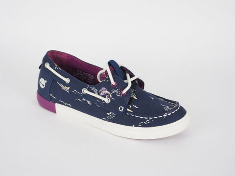 Womens Timberland Newport Bay Canvas A15N6 Navy Blue Lace Up Casual Boat Shoes