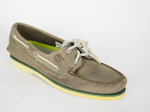 Mens Timberland 71513 Grey Leather 2 Eye Boat Shoes UK 7