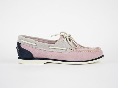 Womens Timberland EK Classic 2 Eye 8862R Pale Pink Leather Casual Boat Shoes