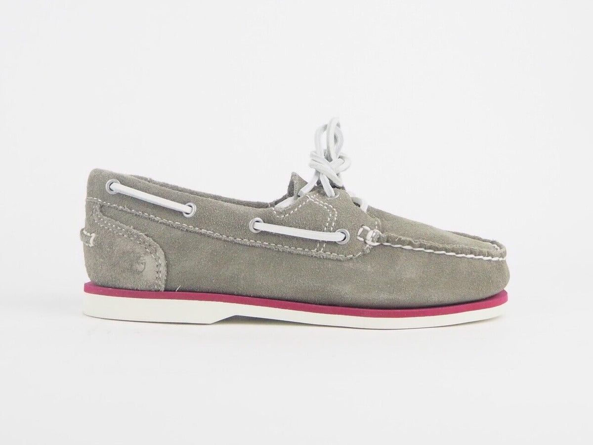 Womens Timberland EK Classic Boat 8224A Grey Suede Boat Casual Ladies Shoes