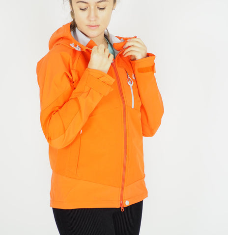 Womens Jack Wolfskin Gravity Flex 1302961 Flame Orange Zip Up Hooded J London Top Style